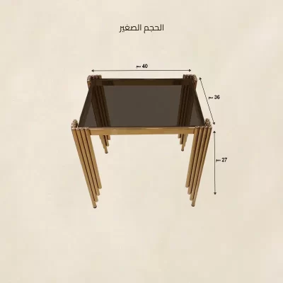 طقم ترابيزات دائرية متداخلة ستانلس ستيل موديل 028455 صغير 1.webp