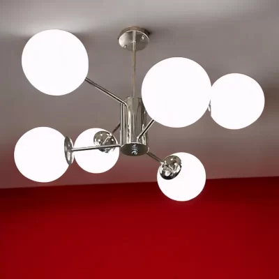 Chandelier Metal 6 Globes 28949