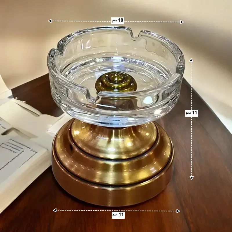 طفاية كريستال دائرية، قطر 10 سم، موديل 022663 تتميز الطفاية بقاعدة يبلغ قطرها 11 سم، مع ارتفاع 11 سم، وقطر علوي يبلغ 10 سم.