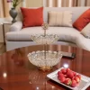 شيالة كريستال بتصميم يشبه بتلات الزهور المفتوحة ذات دورين ولون عسلي شفاف