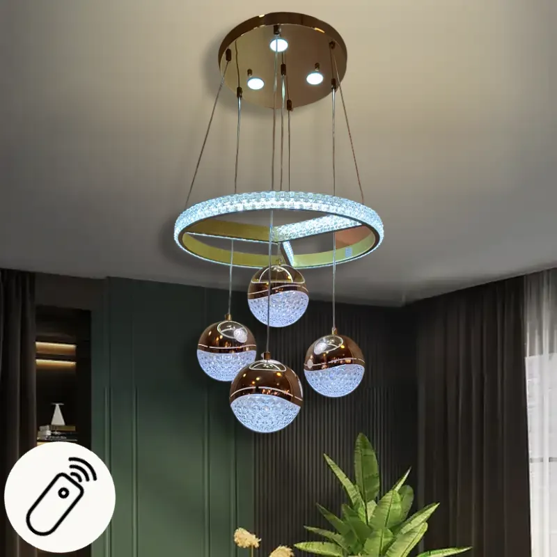 صورة نجفة أنيقة كلوبات وحلقة